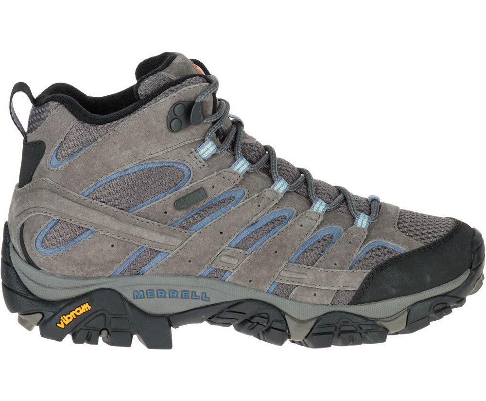 Merrell Boots Grey - Moab 2 Mid Waterproof - Womens 62QCYSKOX